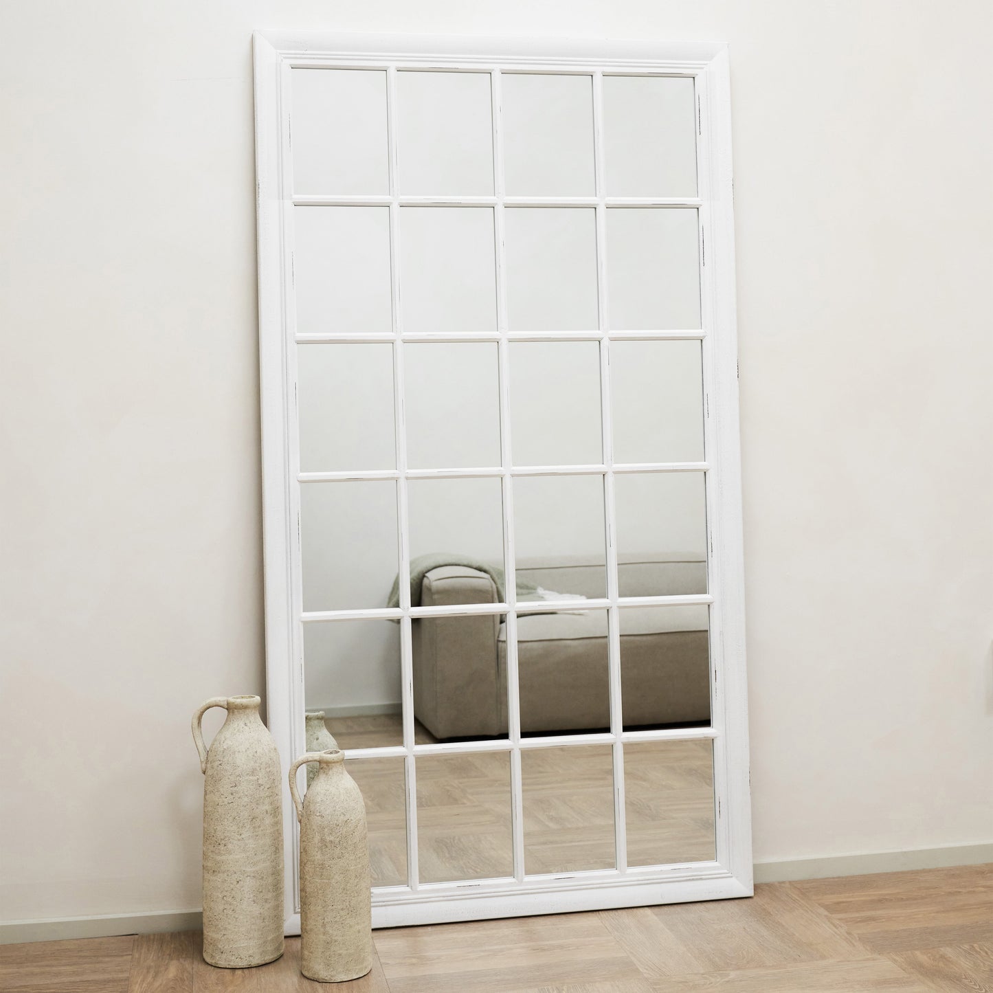 Sasha - Specchio a Finestra Shabby Chic Bianco a Figura Intera 180cm x 100cm