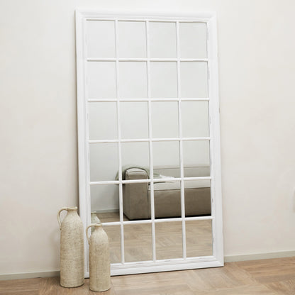 Sasha - Specchio a Finestra Shabby Chic Bianco a Figura Intera 180cm x 100cm