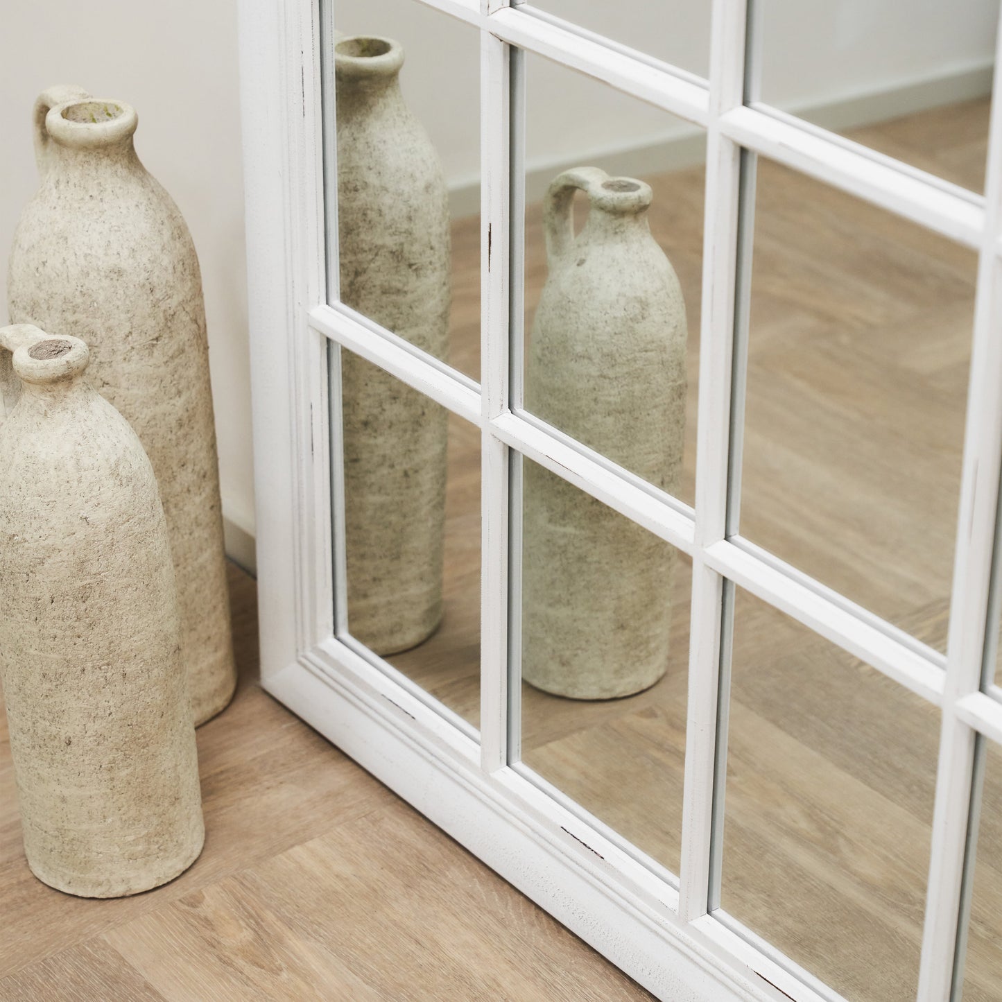 Sasha - Specchio a Finestra Shabby Chic Bianco a Figura Intera 180cm x 100cm