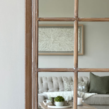 Sasha - Specchio a Finestra Shabby Chic in Rovere a Figura Intera 180cm x 100cm