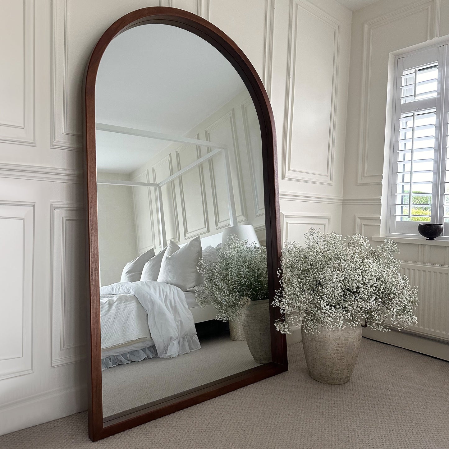 Tamara - Specchio ad Arco Grande a Figura Intera in Noce 190cm x 110cm
