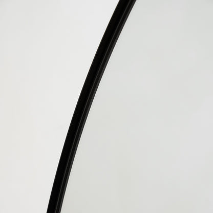 Theo - Specchio da Parete Grande Rotondo in Metallo Nero 120cm x 120cm