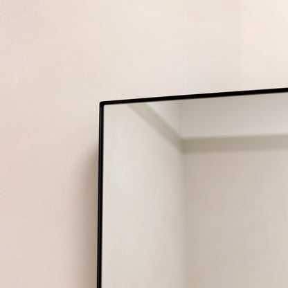 Theo - Specchio da Parete Grande Rettangolare in Metallo Nero 120cm x 90cm