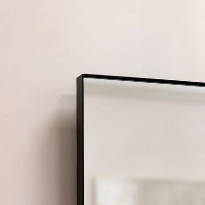 Theo - Specchio da Parete Grande Rettangolare in Metallo Nero 120cm x 90cm