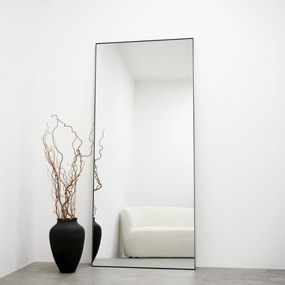 Theo - Specchio Grande Rettangolare in Metallo Nero a Figura Intera 179cm x 80cm