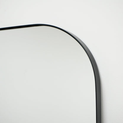 Theo - Specchio Grande in Metallo Curvo Nero Intero 200cm x 120cm