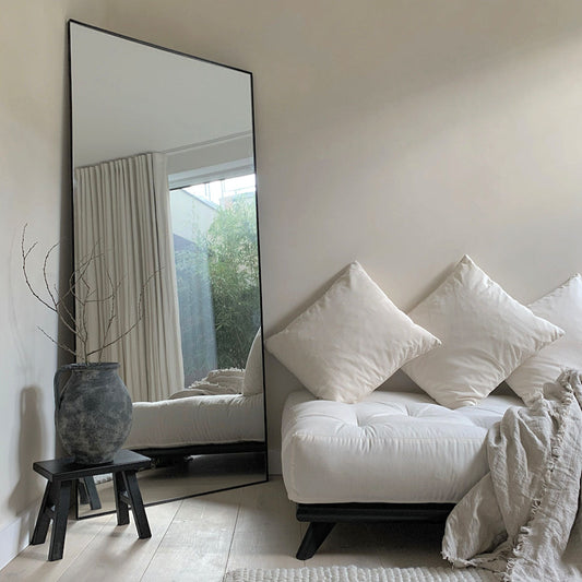 Theo - Specchio Grande in Metallo Rettangolare Nero a Figura Intera 160cm x 60cm