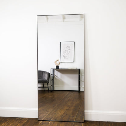 Theo - Specchio Grande in Metallo Rettangolare Nero a Figura Intera 160cm x 60cm