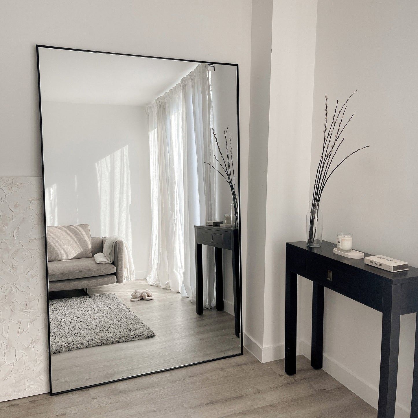 Theo - Specchio Grande in Metallo Nero a Figura Intera 190cm x 120cm