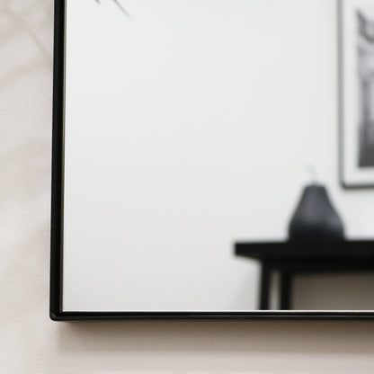 Theo - Specchio da Parete Rettangolare in Metallo Nero 90cm x 60cm