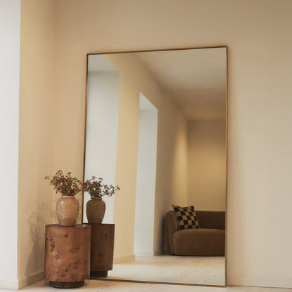 Theo - Specchio Rettangolare Grande in Metallo Dorato a Figura Intera 190cm x 120cm
