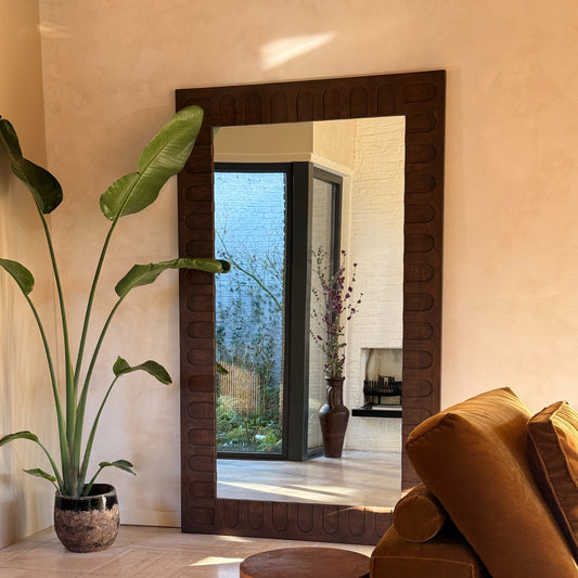 Valor - Specchio Premium Grande in Legno Scuro 200cm x 120cm