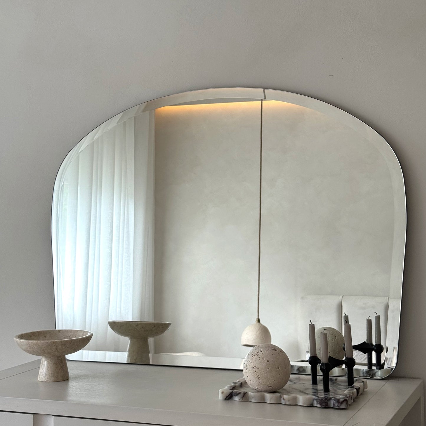 Vienna - Specchio Grande Senza Cornice Bisellato Sopracamino 95cm x 70cm