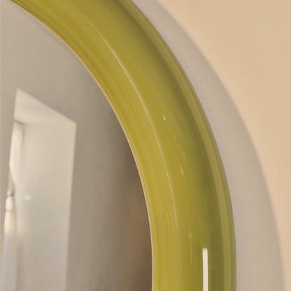 Obsidian - Specchio Grande ad Arco Lunghezza Intera Verde Oliva Lucido 200cm x 120cm