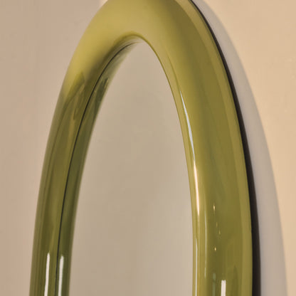 Obsidian - Specchio Grande ad Arco Lunghezza Intera Verde Oliva Lucido 200cm x 120cm
