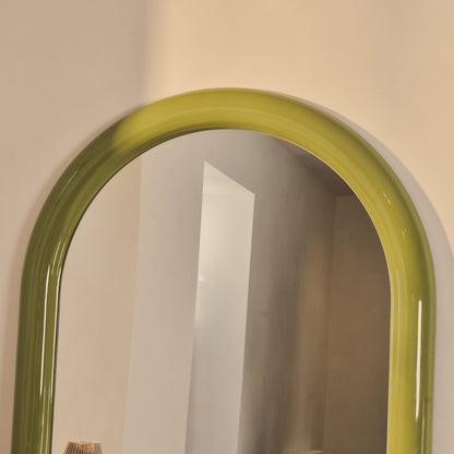 Obsidian - Specchio Grande ad Arco Lunghezza Intera Verde Oliva Lucido 200cm x 120cm