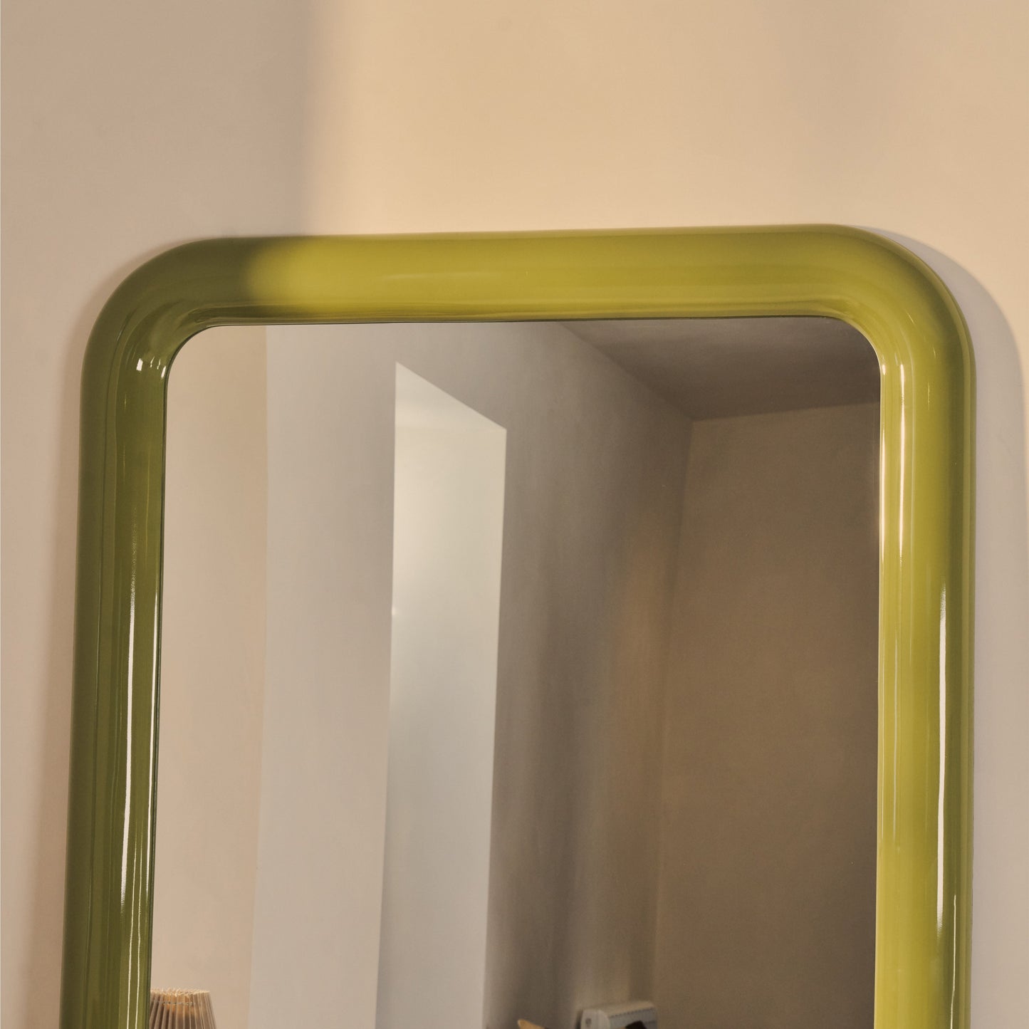 Obsidian - Specchio Rettangolare Grande a Figura Intera Verde Oliva Lucido 200cm x 120cm