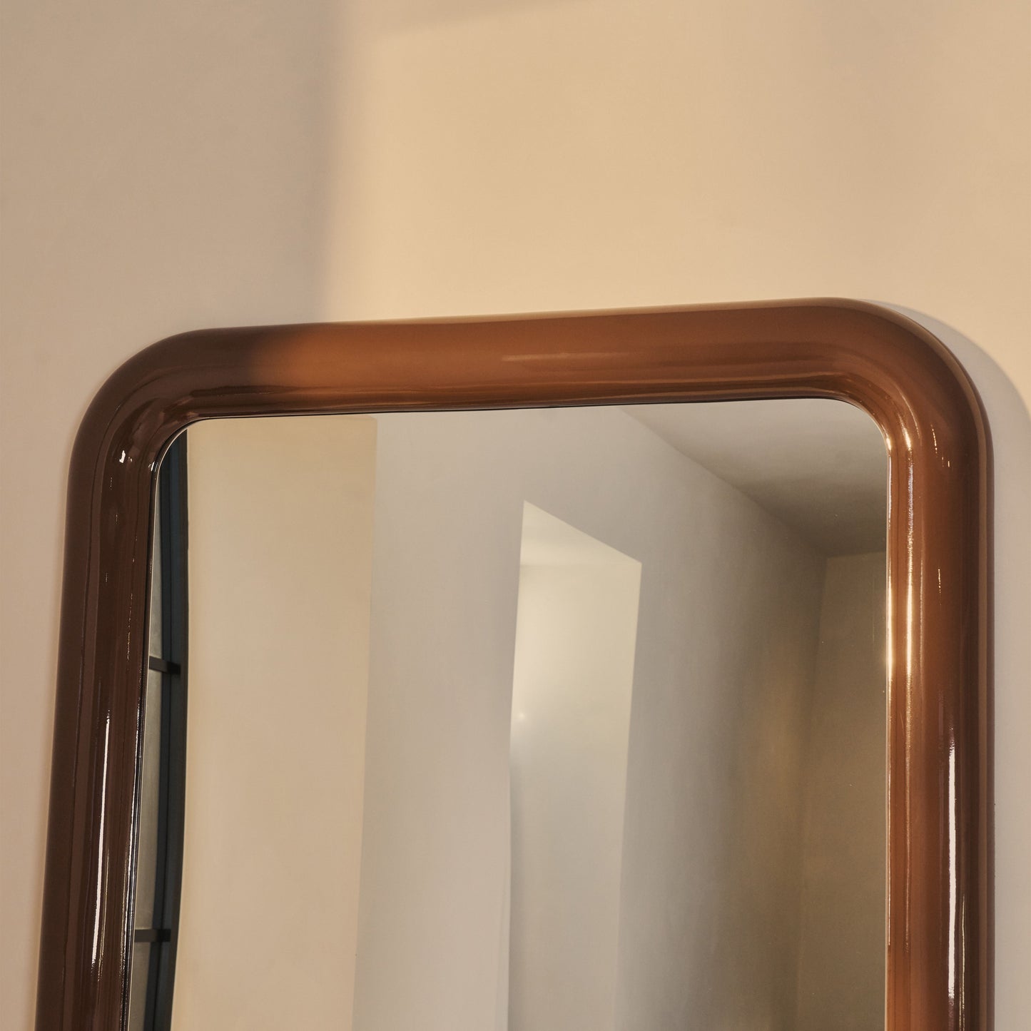 Obsidian - Specchio Grande Rettangolare Marrone Cioccolato Lucido a Figura Intera 200cm x 120cm