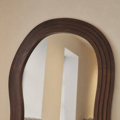 Luciana - Specchio Grande a Figura Intera Irregolare in Legno Scuro 200cm x 120cm