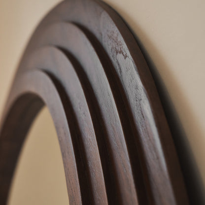 Luciana - Specchio Grande a Onde in Legno Scuro Intero 180cm x 105cm