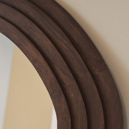 Luciana - Specchio Grande a Onde in Legno Scuro Intero 180cm x 105cm