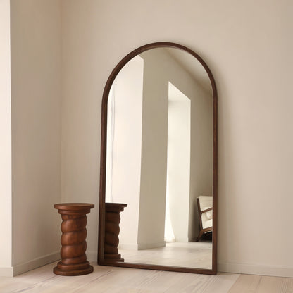 Arden - Specchio ad Arco in Legno Scuro a Figura Intera 175cm x 95cm