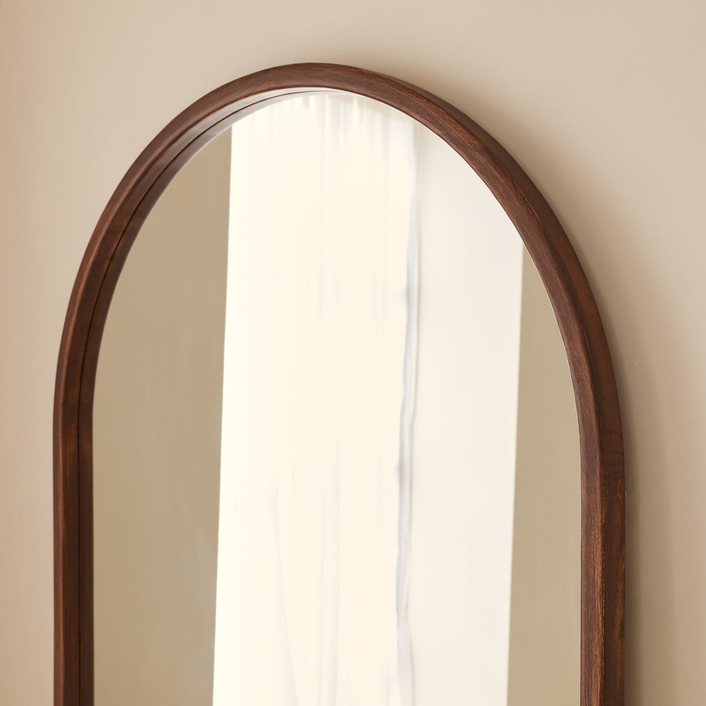 Arden - Specchio ad Arco in Legno Scuro a Figura Intera 175cm x 95cm