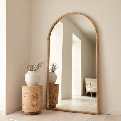 Arden - Specchio Lungo ad Arco in Legno Chiaro 175cm x 95cm