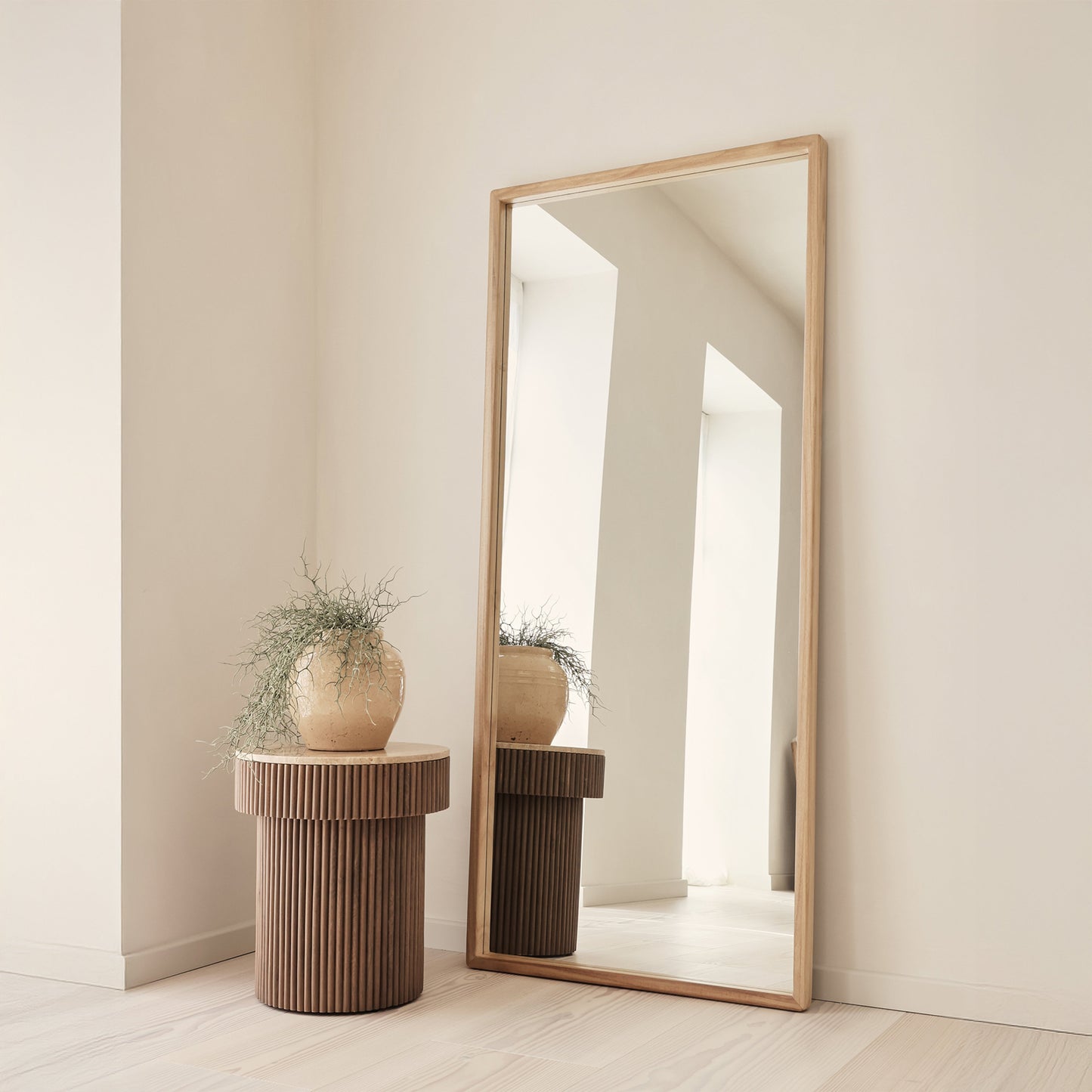Arden - Specchio in Legno a Figura Intera Legno Chiaro 180cm x 80cm