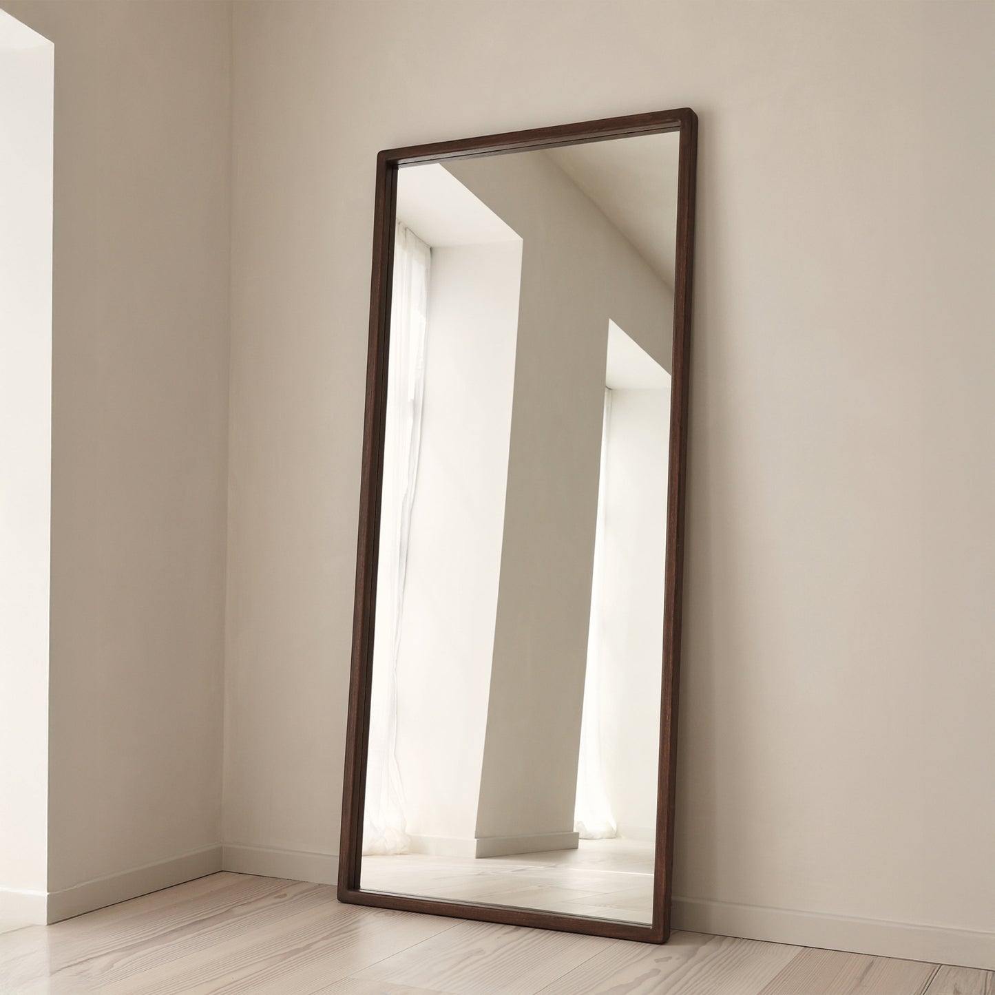 Arden - Specchio in Legno a Figura Intera Legno Scuro 180cm x 80cm