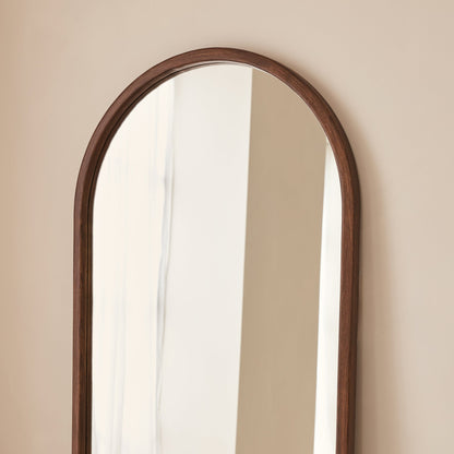 Arden - Specchio in Legno ad Arco a Figura Intera Legno Scuro 160cm x 60cm