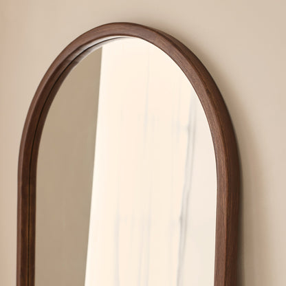 Arden - Specchio in Legno ad Arco a Figura Intera Legno Scuro 160cm x 60cm