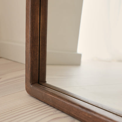 Arden - Specchio in Legno ad Arco a Figura Intera Legno Scuro 160cm x 60cm