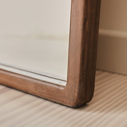 Arden - Specchio in Legno ad Arco a Figura Intera Legno Scuro 160cm x 60cm