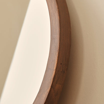 Arden - Specchio da Parete Rotondo in Legno Scuro 40cm x 40cm