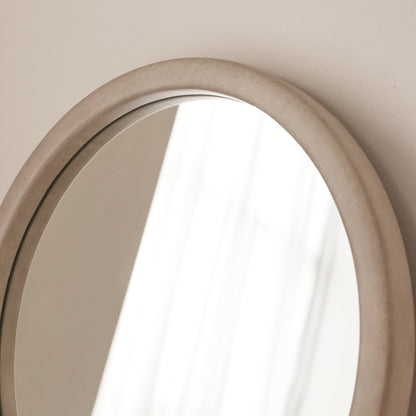 Arden - Specchio da Parete Tondo in Legno Cemento 40cm x 40cm