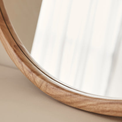 Arden - Specchio da Parete Rotondo in Legno Chiaro Grande 90cm x 90cm
