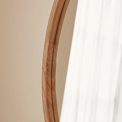 Arden - Specchio da Parete Rotondo in Legno Chiaro Grande 90cm x 90cm