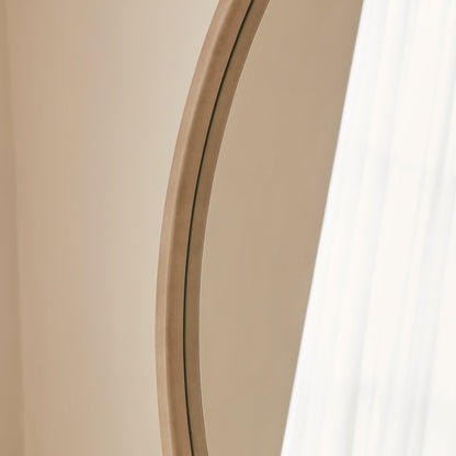 Arden - Specchio da Parete Tondo in Legno Cemento Grande 90cm x 90cm