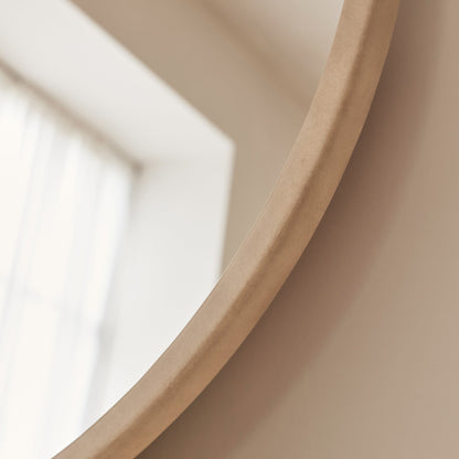 Arden - Specchio da Parete Tondo in Legno Cemento Grande 90cm x 90cm