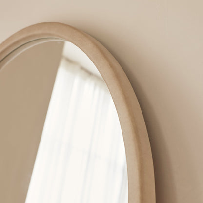 Arden - Specchio da Parete Tondo in Legno Cemento 70cm x 70cm