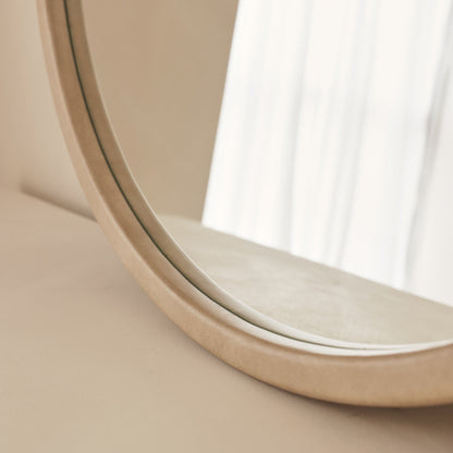 Arden - Specchio da Parete Tondo in Legno Cemento 70cm x 70cm