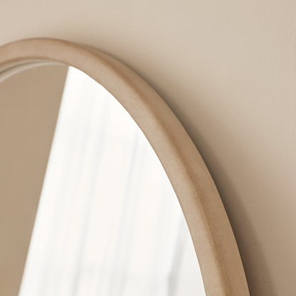Arden - Specchio da Parete Tondo in Legno Cemento 70cm x 70cm