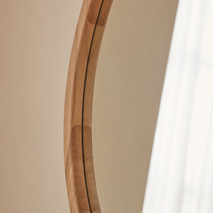 Arden - Specchio da Parete Rotondo in Legno Chiaro 70cm x 70cm