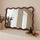 Marea - Miroir Mural Rétro Ondulé en Bois Foncé 100cm x 70cm