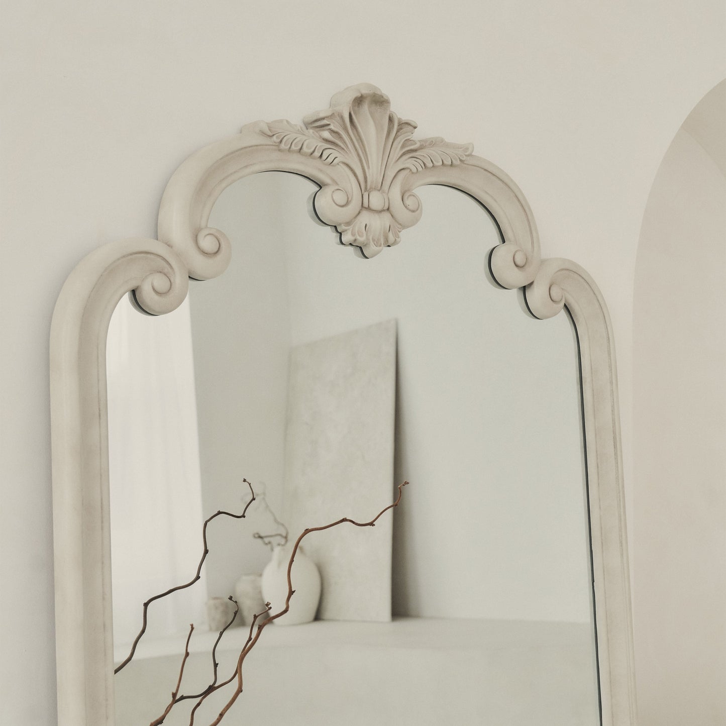 Pelazzo - Specchio Ornato Grande in Cemento a Figura Intera 185cm x 104cm