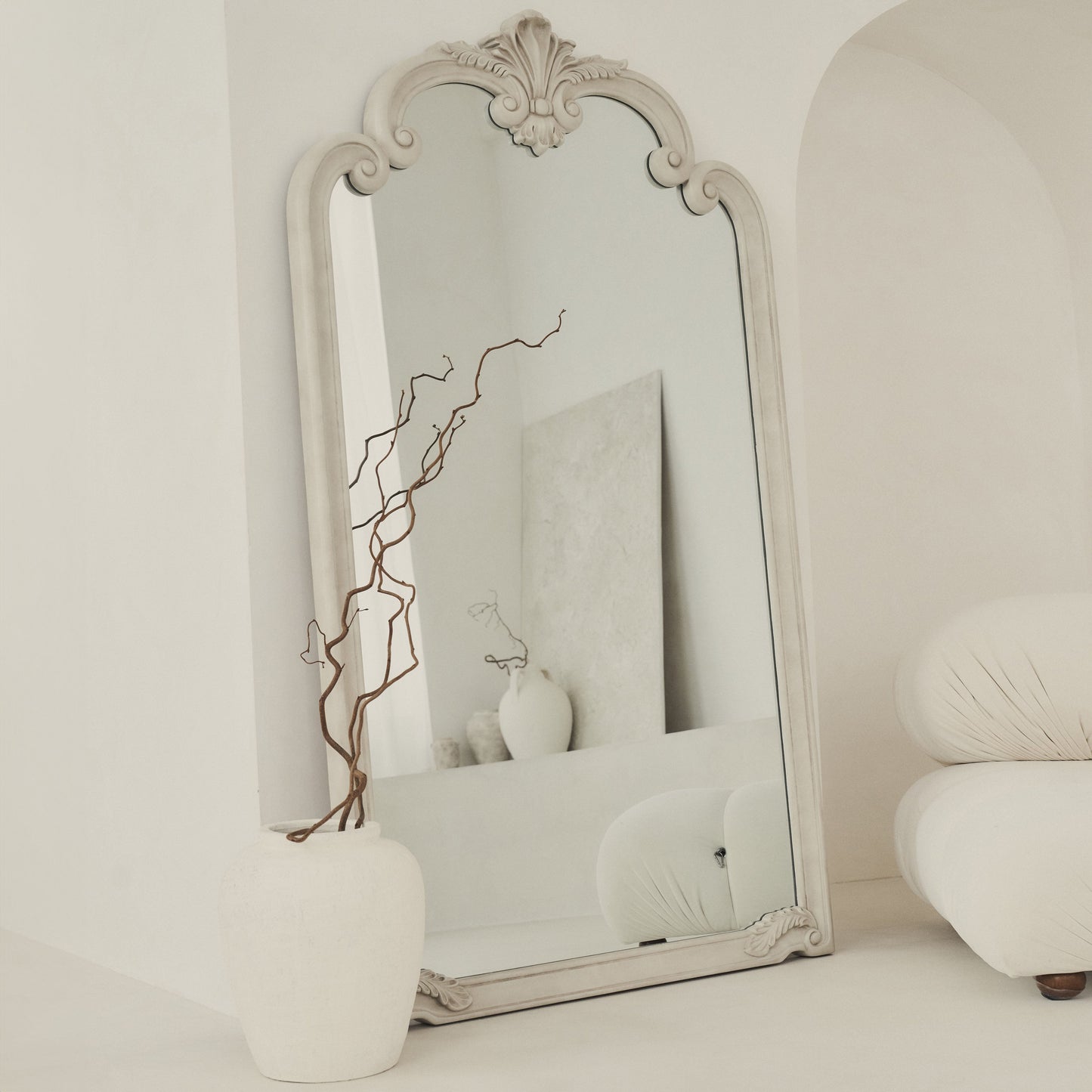 Pelazzo - Specchio Ornato Grande in Cemento a Figura Intera 185cm x 104cm