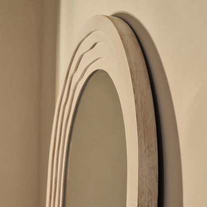 Lucelle - Specchio ad Arco Grande a Figura Intera in Legno Lavato Bianco 200cm x 100cm