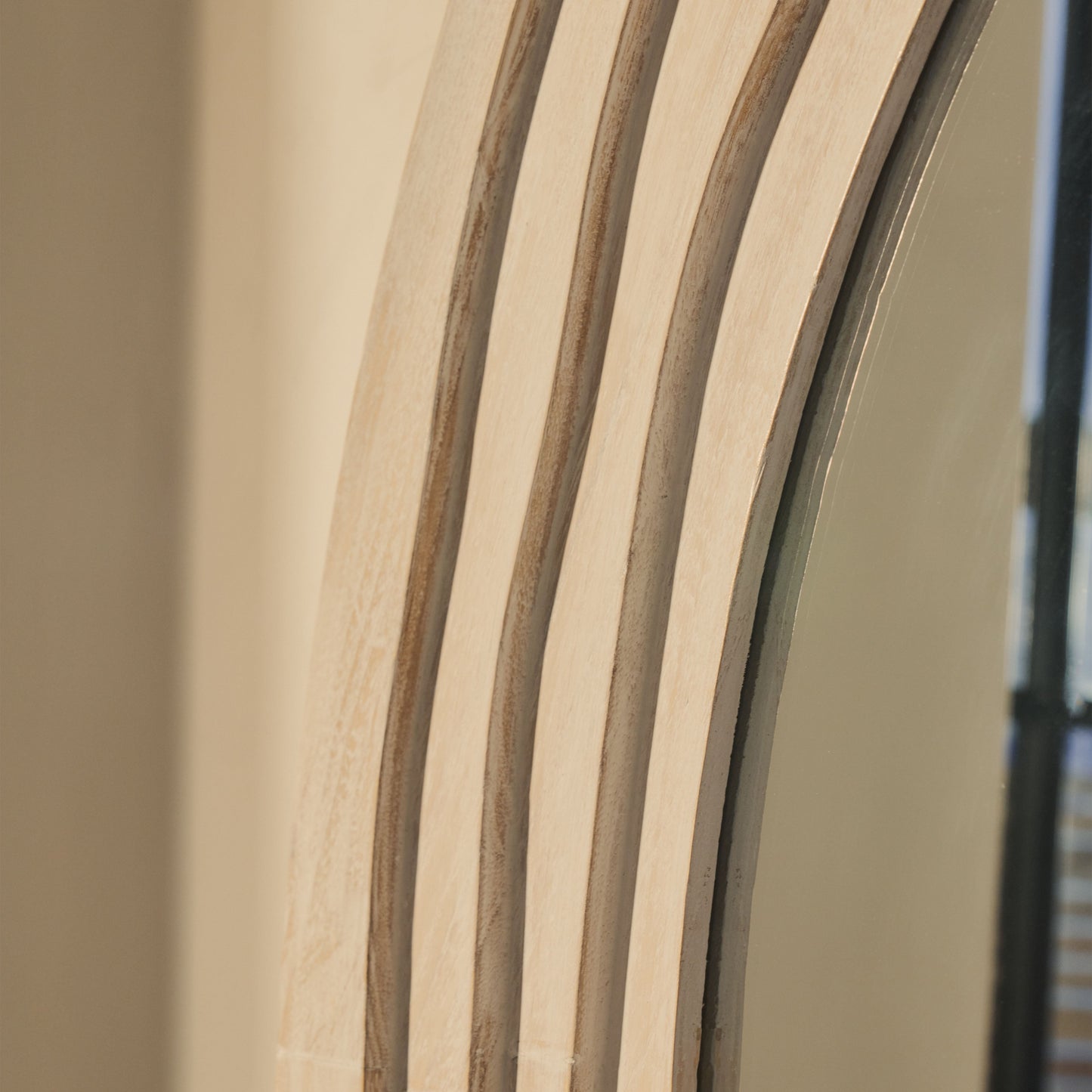 Lucelle - Specchio ad Arco Grande a Figura Intera in Legno Lavato Bianco 200cm x 100cm