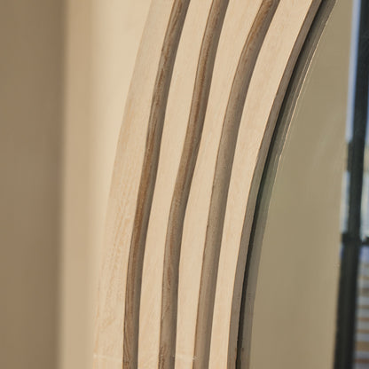 Lucelle - Specchio ad Arco Grande a Figura Intera in Legno Lavato Bianco 200cm x 100cm